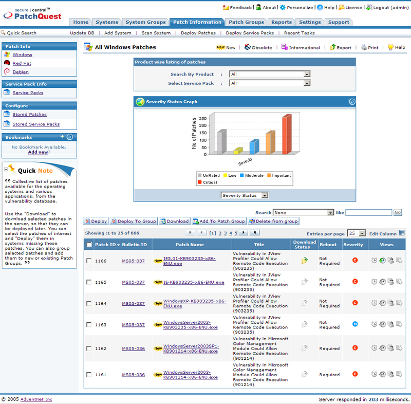 SecureCentral PatchQuest Free Edition Screenshot